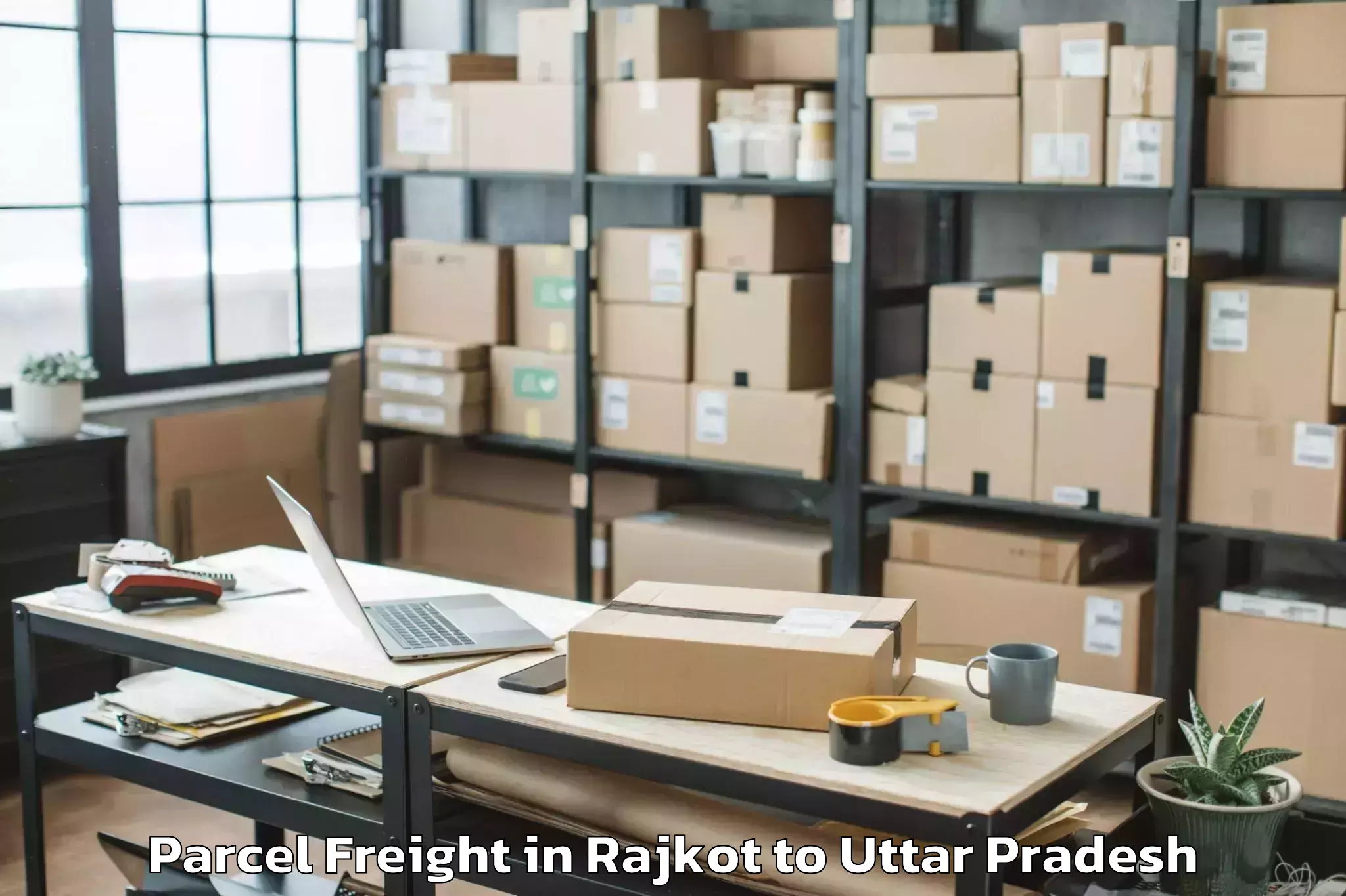 Book Rajkot to Varanasi Airport Vns Parcel Freight Online